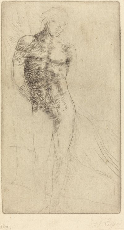 Studie av en nakenfigur Etude de figur nue. av Alphonse Legros