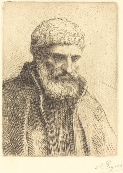 Studie av en gammel mann Etude de vieillard. av Alphonse Legros
