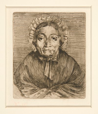 Hodet til en gammel kvinne av Alphonse Legros