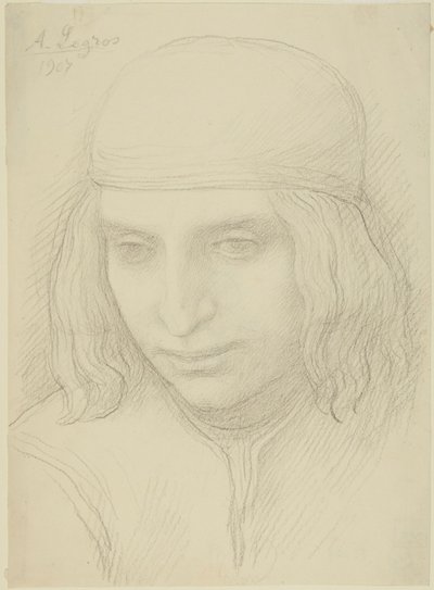 Hode av en ung jente av Alphonse Legros