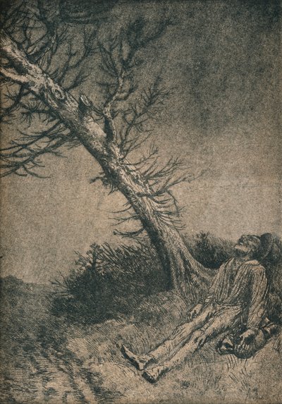 The Dying Vagabond, 1875 av Alphonse Legros