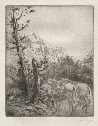 Gården på bakken. av Alphonse Legros
