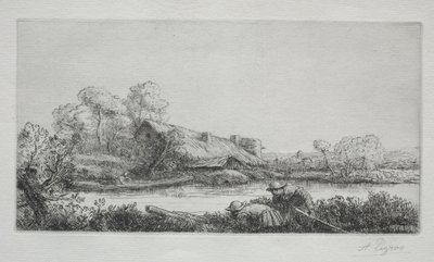 Farmen ved elven (La Ferme Sur La Rivière: Afteneffekt) av Alphonse Legros