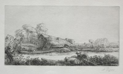 Farmen ved elven (La Ferme Sur La Rivière: Afteneffekt) av Alphonse Legros