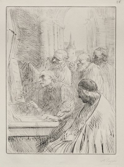 Munkene i kirken. av Alphonse Legros