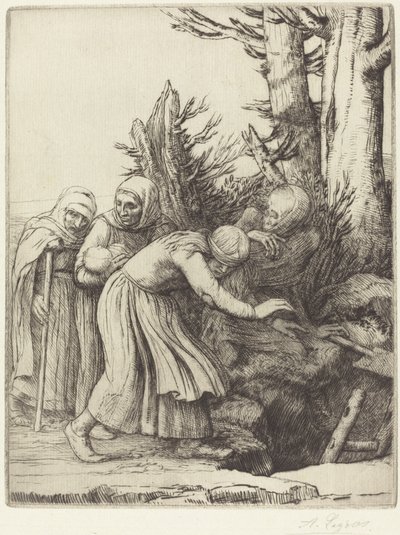 Dødens triumf: Døden forbereder en bolig for de hjemløse Le triomphe.... av Alphonse Legros