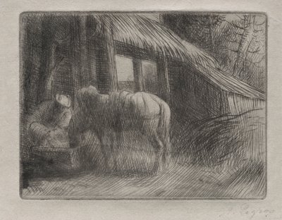 The Watering Place (andre tallerken) av Alphonse Legros
