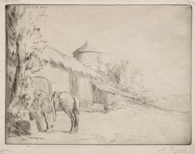 The Watering Place (andre tallerken) av Alphonse Legros
