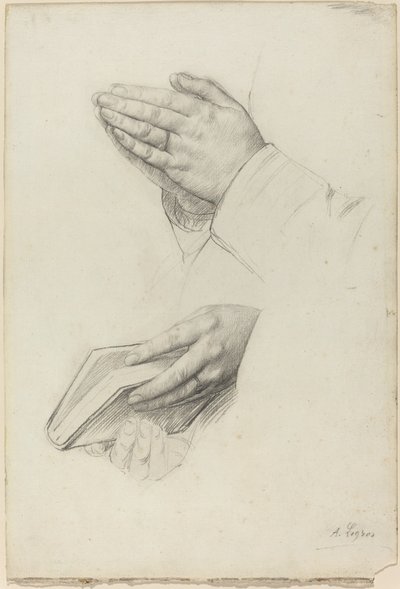 To studier av hender. av Alphonse Legros