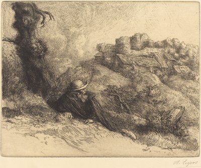 Utsikt over et slott (Chateau des Revenants) av Alphonse Legros