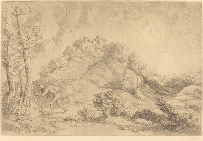 Utsikt over en gård (La ferme de Beauchamp) av Alphonse Legros
