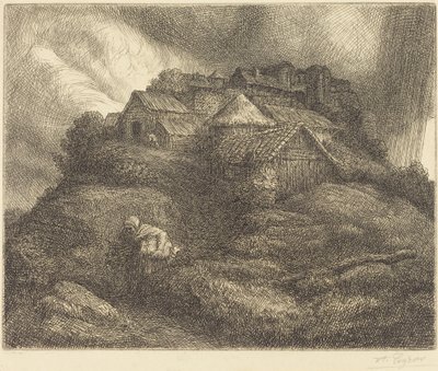 Landsbyen Saint-Pierre under en storm av Alphonse Legros