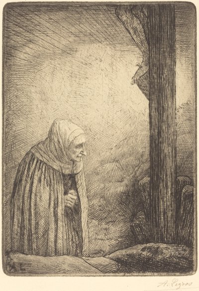 Kvinne ved foten av korset (Femme au calvaire) av Alphonse Legros