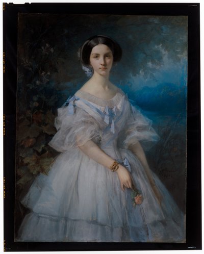 Portrett av Mme Camille D'Hubert, Born De Granval, De La Houssaye av Alphonse Louis Galbrund
