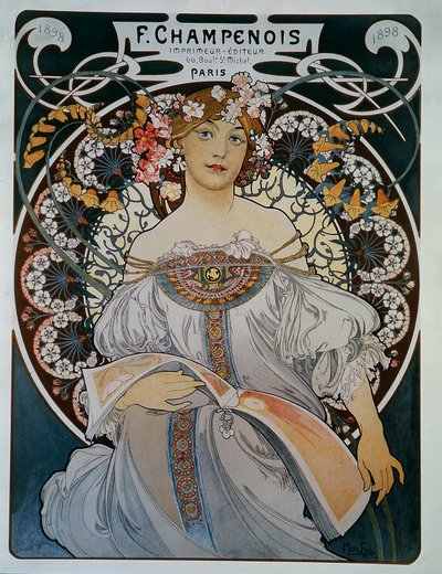 Reklame for trykkeriet F. Champenois - av Mucha av Alphonse Mucha