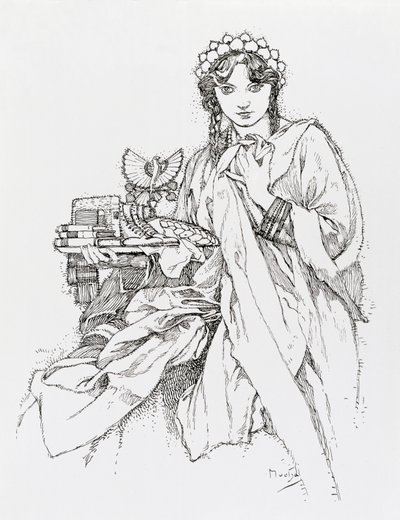 Reklameplakat for Ian Amos Komensky Lodge av Alphonse Mucha