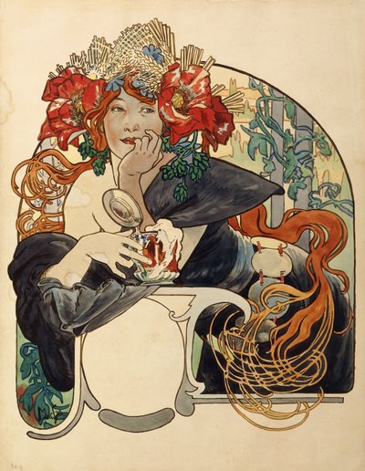 Meuse øl, av Alphonse Mucha