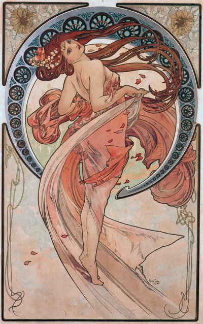 Dans (rose) av Alphonse Mucha