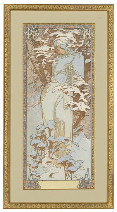 Fire årstider: Vinter, 1900 av Alphonse Mucha