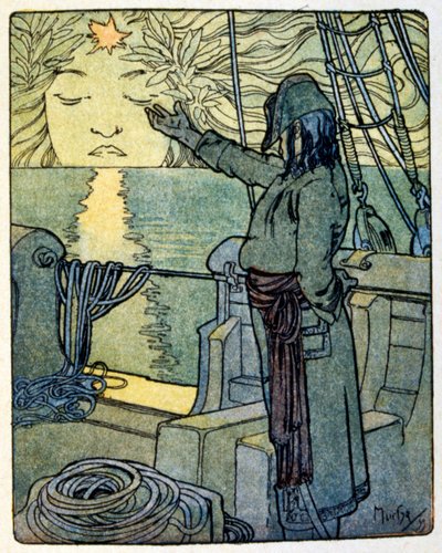 Illustrasjon av alphonse Mucha for boken 