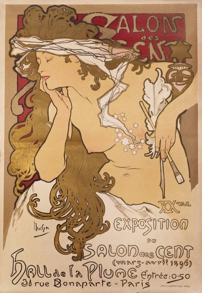 Salon of the Hundred, 1896 av Alphonse Mucha