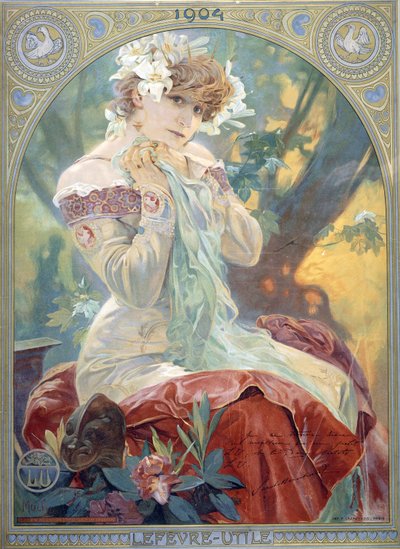 Sarah Bernhardt i rollen som prinsesse Lointaine, 1904 av Alphonse Mucha