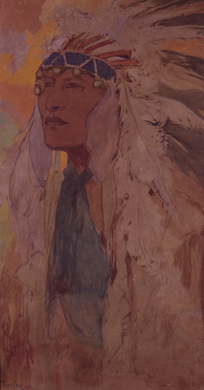 Indianeren, 1904 av Alphonse Mucha