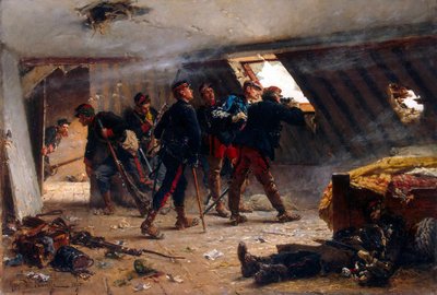 Scene fra den fransk-prøyssiske krigen, 1875. av Alphonse Marie Neuville de