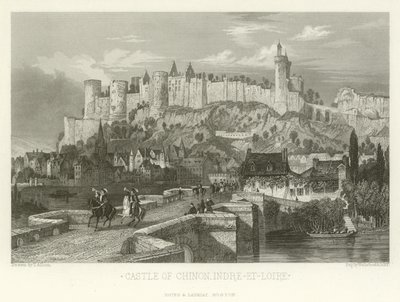 Slottet i Chinon, Indre-et-Loire av Alphonse Marie de Neuville