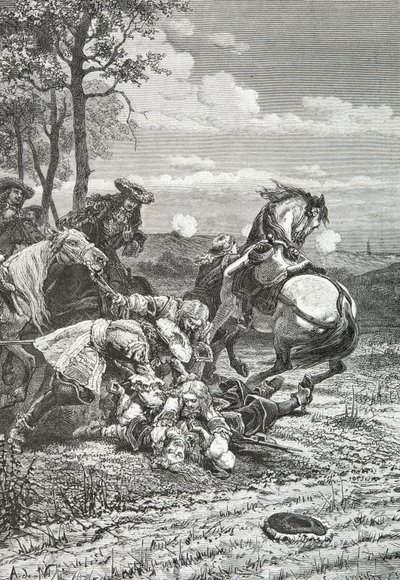 Henri de la Tour d#39;Auvergnes død i slaget ved Salzbach av Alphonse Marie de Neuville