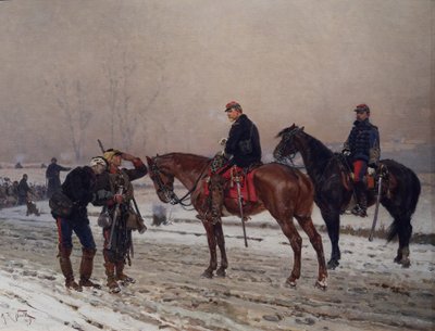 General avhør av en mobil vakt som støtter en skadet offiser, desember 1870 av Alphonse Marie de Neuville