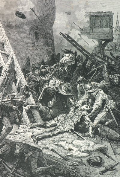 Jeanne d#39;Arc skadet under beleiringen av Orleans av Alphonse Marie de Neuville