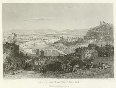 Lyons fra La Croix Rousse av Alphonse Marie de Neuville