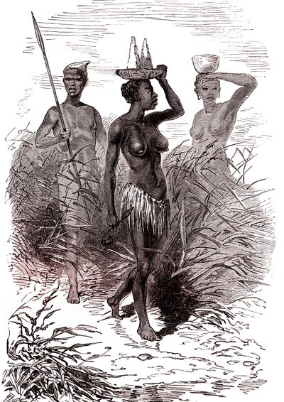 Innfødte fra Nuer-stammen, øvre Nildalen av Alphonse Marie de Neuville