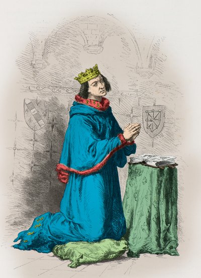 Portrett av kong Karl 2 av Navarra, kjent som den onde (gravering) av Alphonse Marie de Neuville