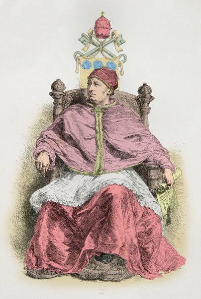 Portrett av Leon 10 (gravering) av Alphonse Marie de Neuville