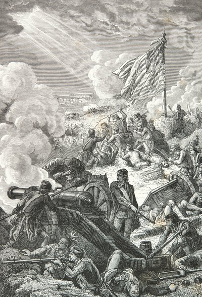 Slaget ved Bunker Hill i Boston av Alphonse Marie de Neuville