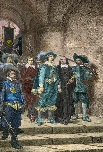 Marquis de Cinq Mars og Francois Auguste de Thou på vei til henrettelsene sine av Alphonse Marie de Neuville