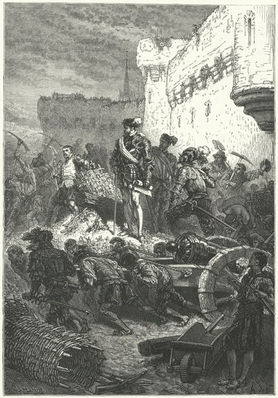 Francis, hertugen av Guise som hadde tilsyn med byggingen av forsvaret til Metz, 1552 av Alphonse Marie de after Neuville