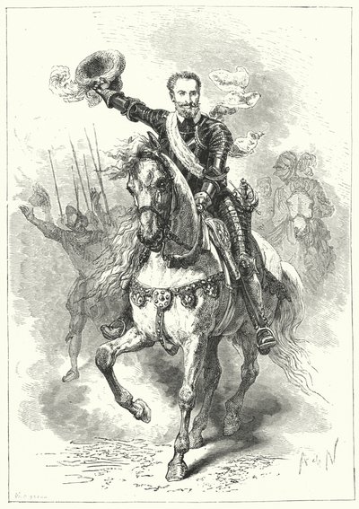 Henry IV av Frankrike i slaget ved Ivry, 1590 av Alphonse Marie de after Neuville