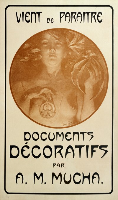 Annonse for monografien Decorative Documents av Alphonse Mucha, 1902 av Alphonse Mucha