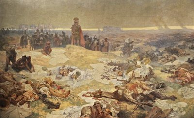 Etter slaget ved Grunwald. The Solidarity of the Northern Slavs Syklusen The Slav Epic av Alphonse Mucha