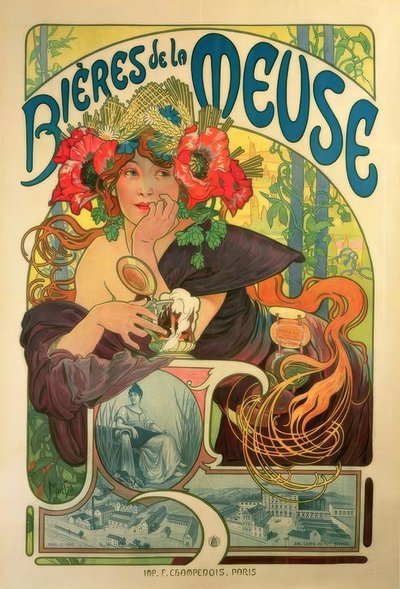 Øl fra Maas av Alphonse Mucha