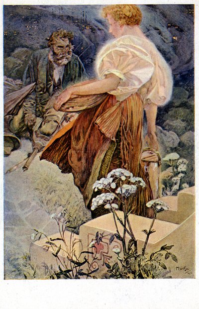 "Salige er de barmhjertige for de skal få nåde", 1906 av Alphonse Mucha