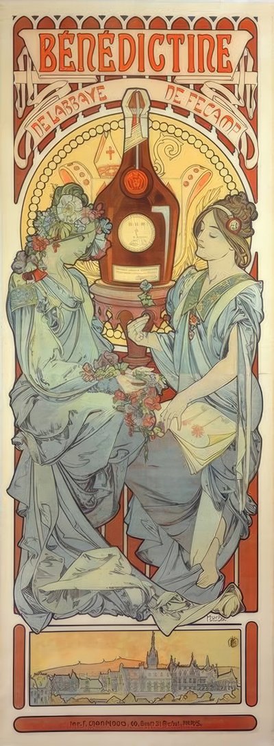 benediktiner av Alphonse Mucha