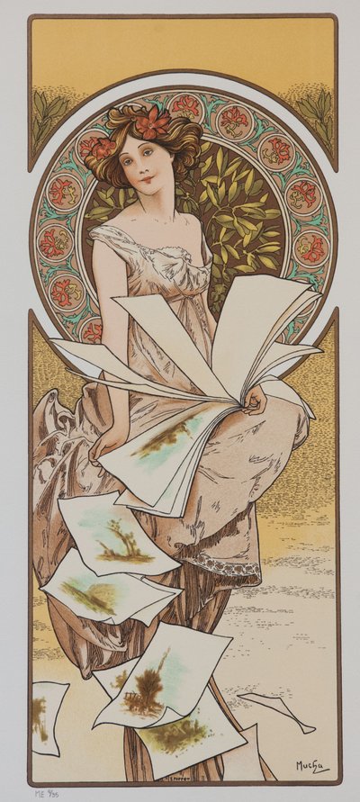 Champagnekalender, ca 1897. av Alphonse Mucha