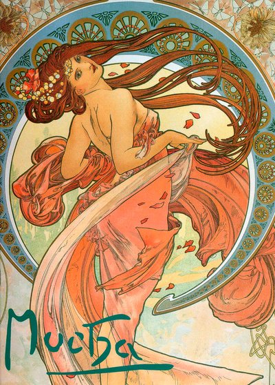 Dans fra serien The Arts, 1898 av Alphonse Mucha