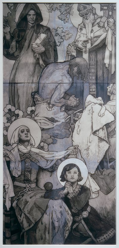 Vinduet til St. Vitus i Praha av Alphonse Mucha
