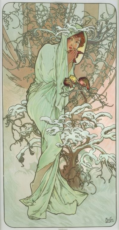 Vinter av Alphonse Mucha