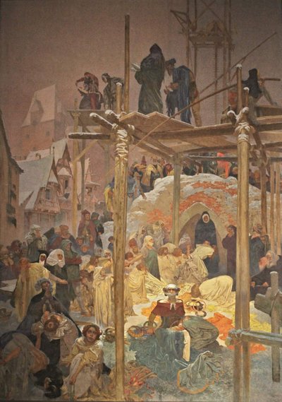 Jan Milic z Kromerize Syklusen The Slav Epic av Alphonse Mucha